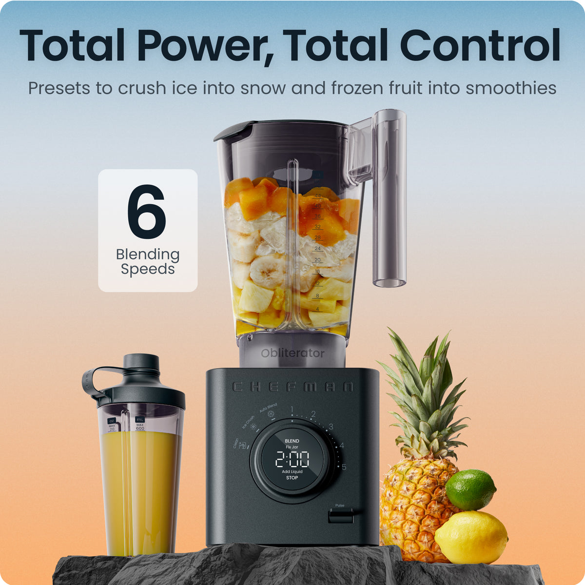 Obliterator® 48oz Power Blender + Travel Jar - Midnight