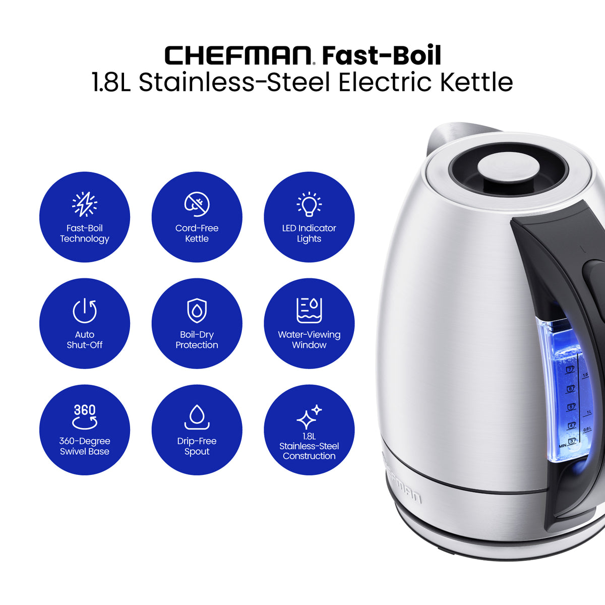 Easy-View Electric Kettle with Auto Shutoff