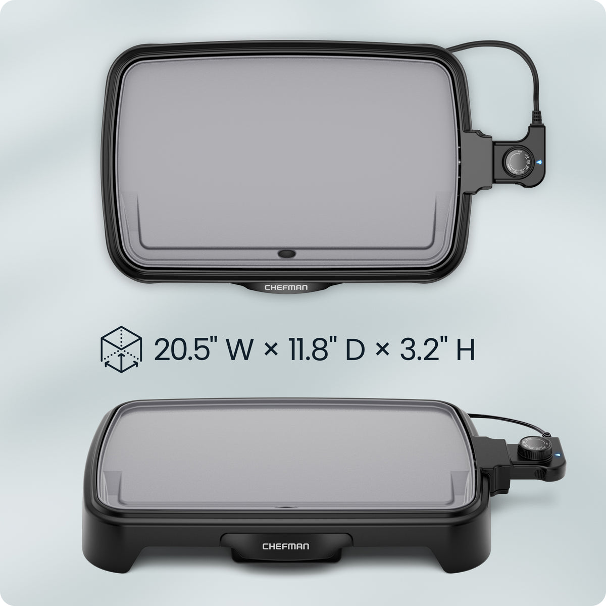 All-Purpose 10" x 16" Nonstick Griddle, Grey