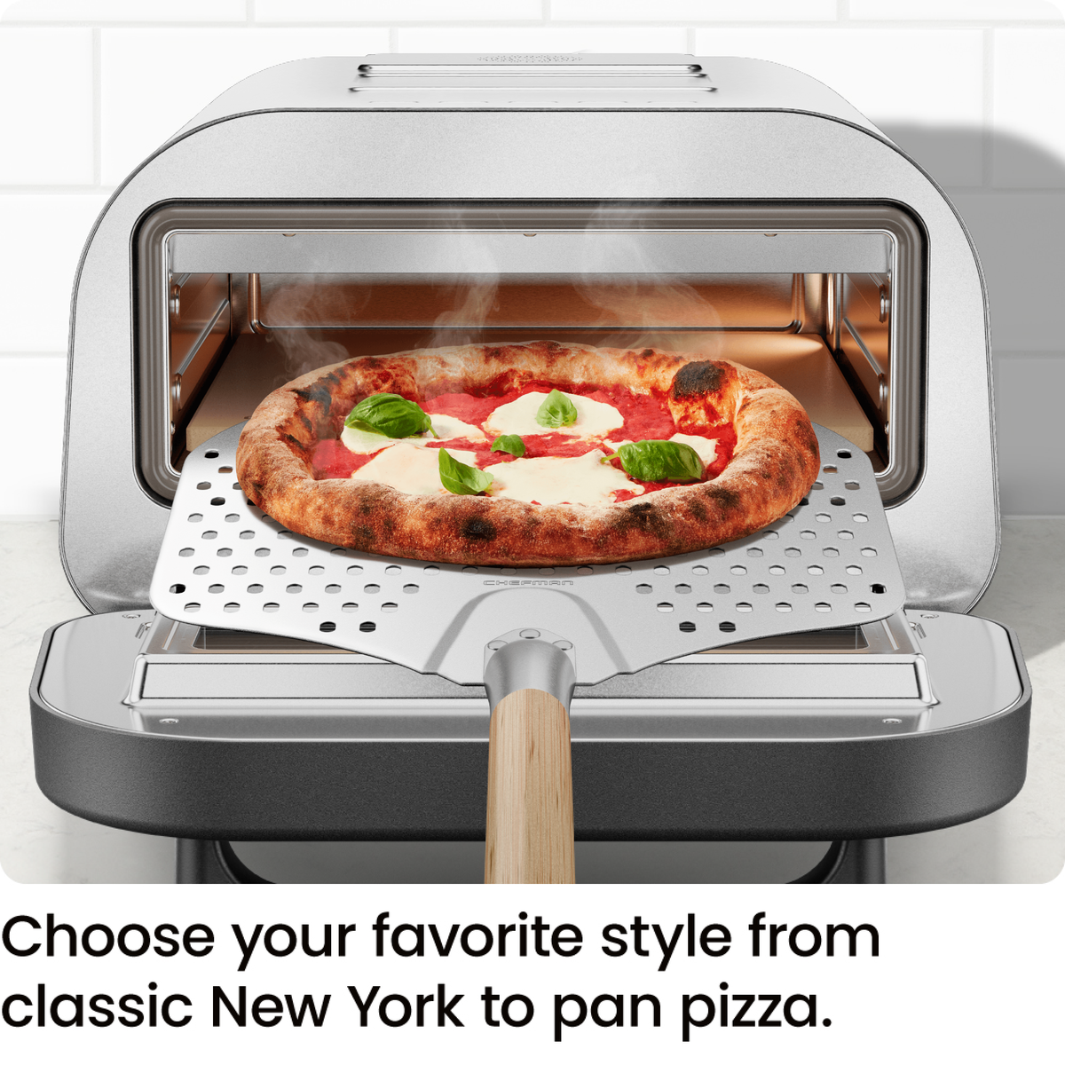 Horno de pizza eléctrico de interior de alta temperatura (800 °F) (acero inoxidable)