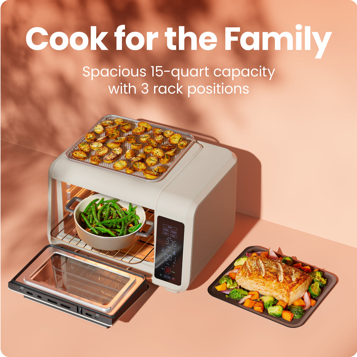 EasyAir 15 Qt. Toaster Oven Air Fryer - White