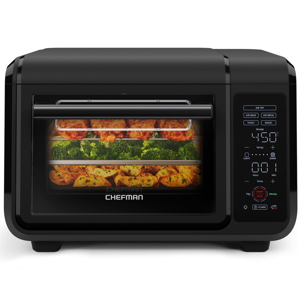 Horno tostador y freidora de aire EasyAir de 15 cuartos de galón, color negro
