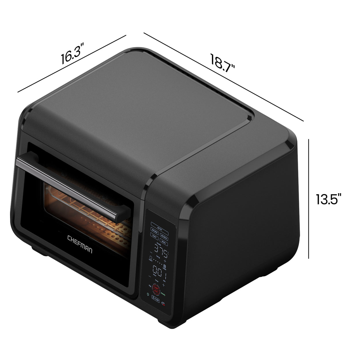 Horno tostador y freidora de aire EasyAir de 15 cuartos de galón, color negro