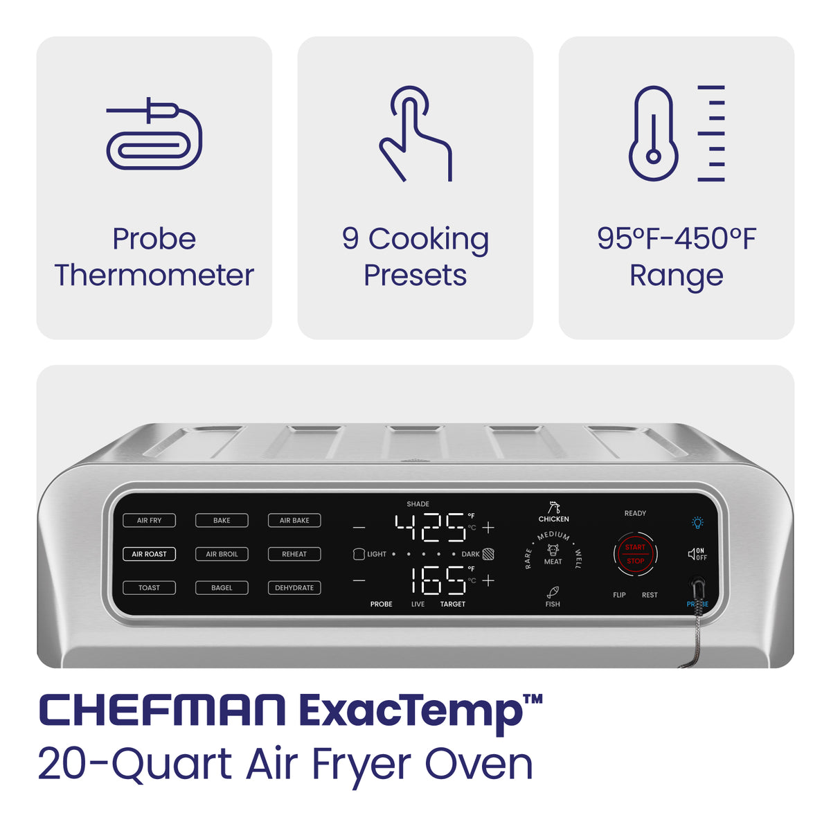 Horno + freidora de aire ExacTemp™ Chefman