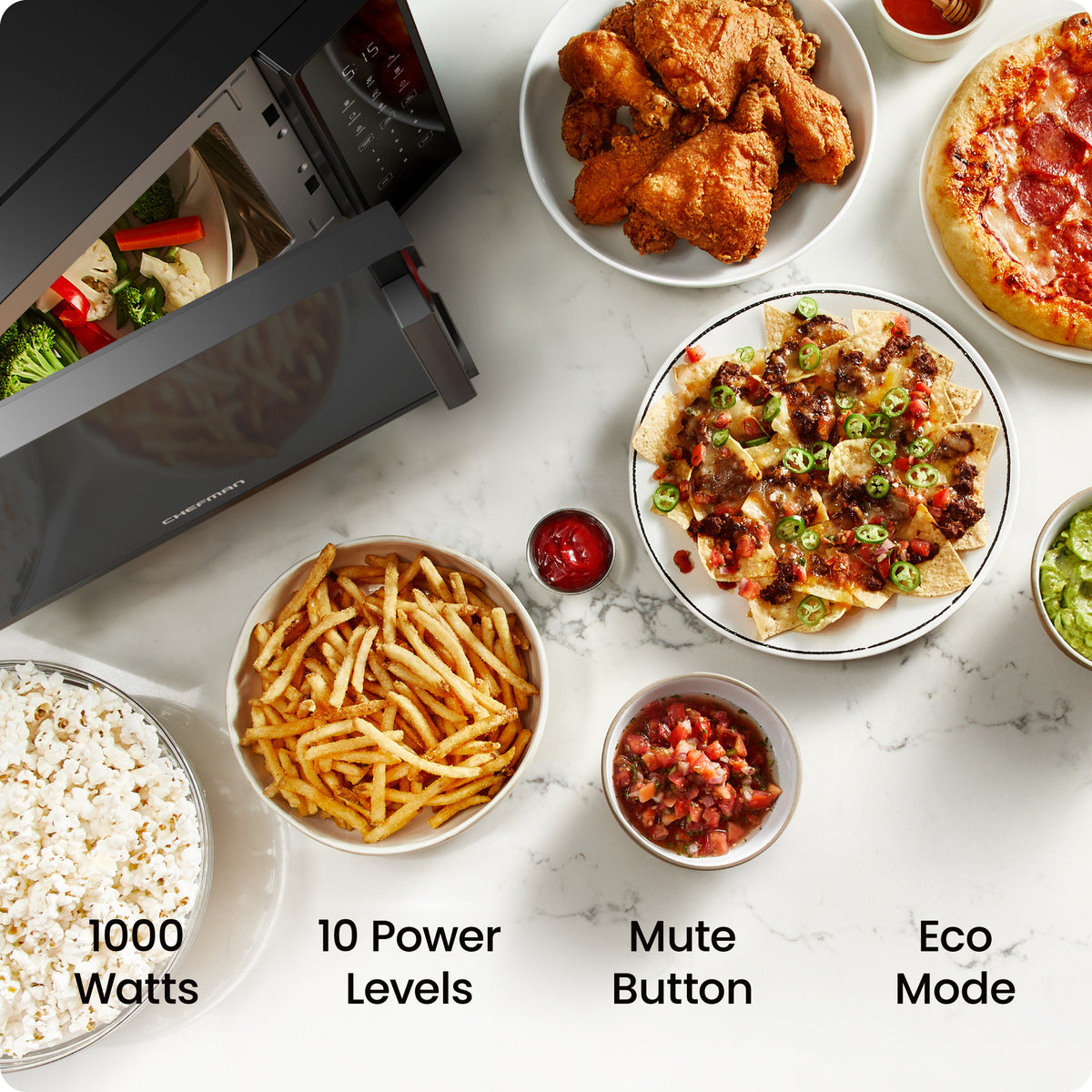 Horno microondas digital de encimera de 1.1 pies cúbicos