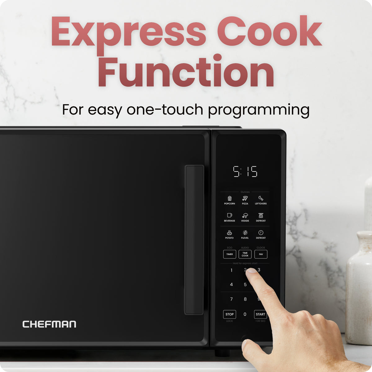 Horno microondas digital de encimera de 1.1 pies cúbicos
