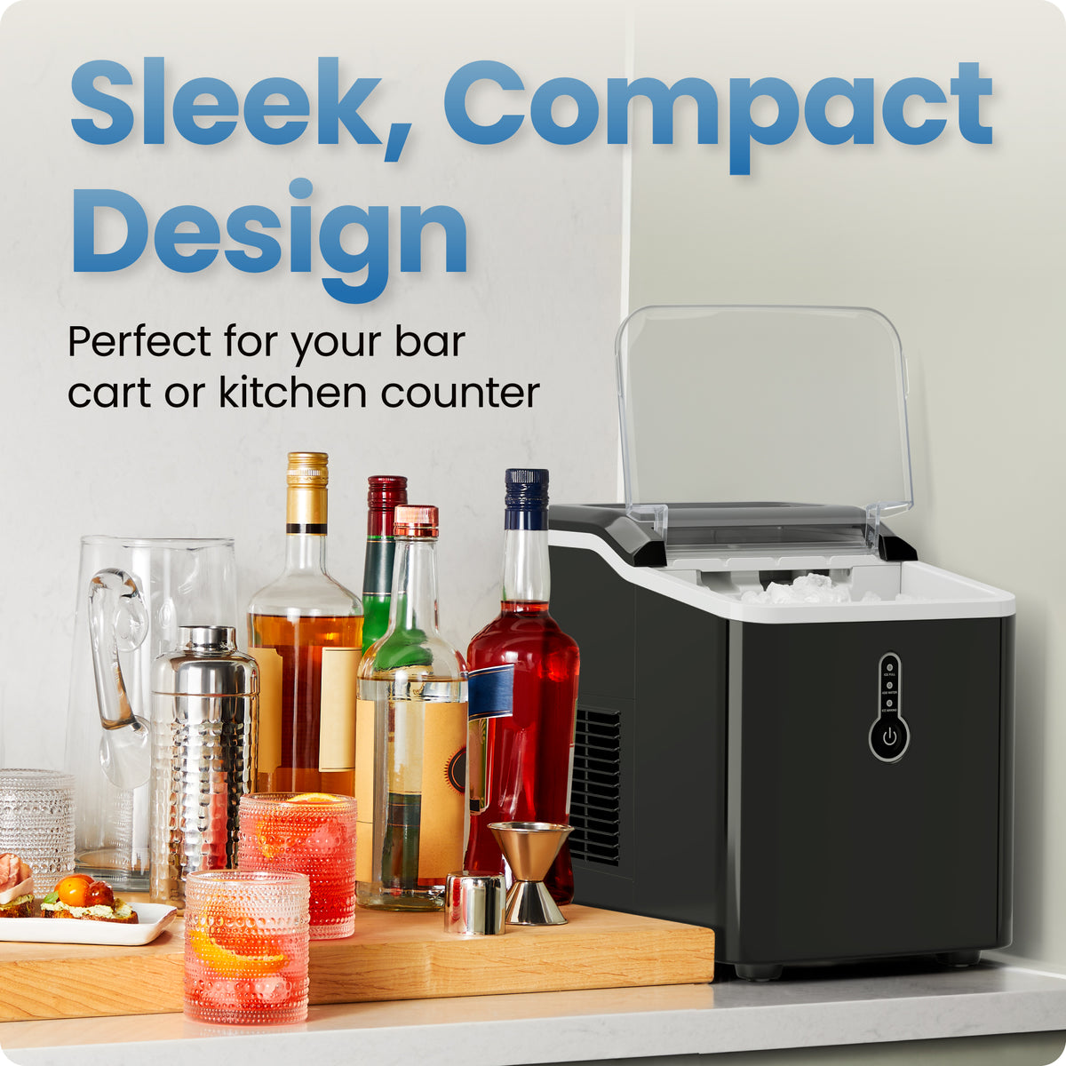 Compact Nugget Ice Maker - Black