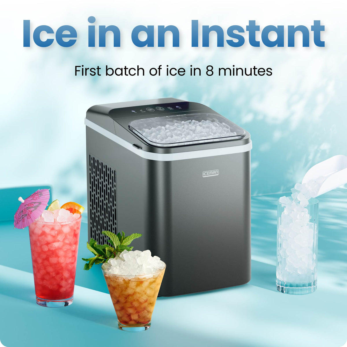 Pebble Compact Countertop Ice Maker by Iceman®