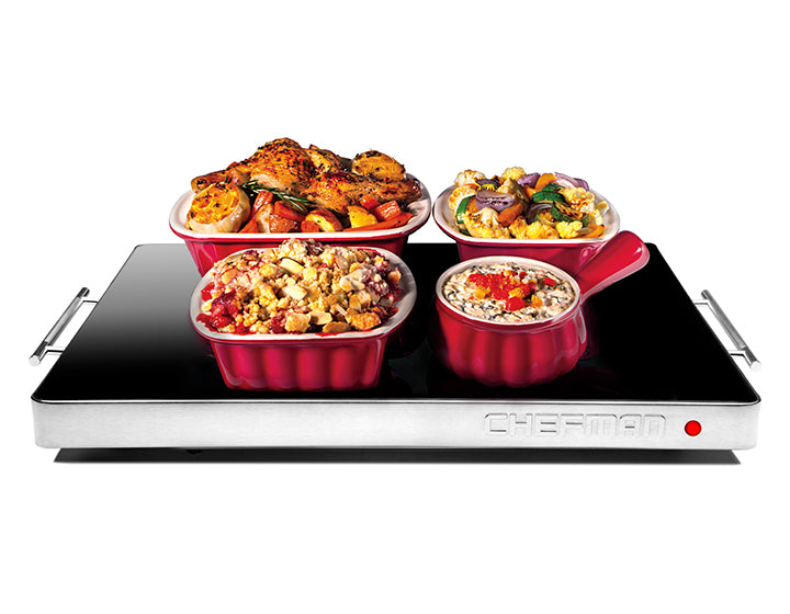 Family Size Glasstop Warming Tray