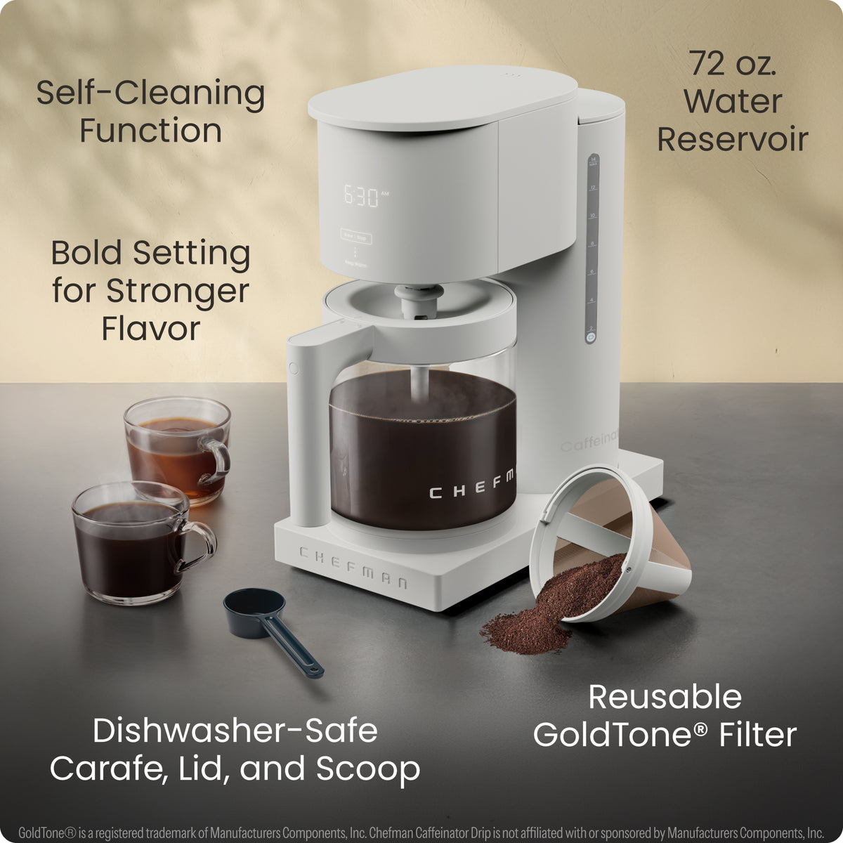 Caffeinator® 14-Cup Programmable Coffee Maker - Concrete