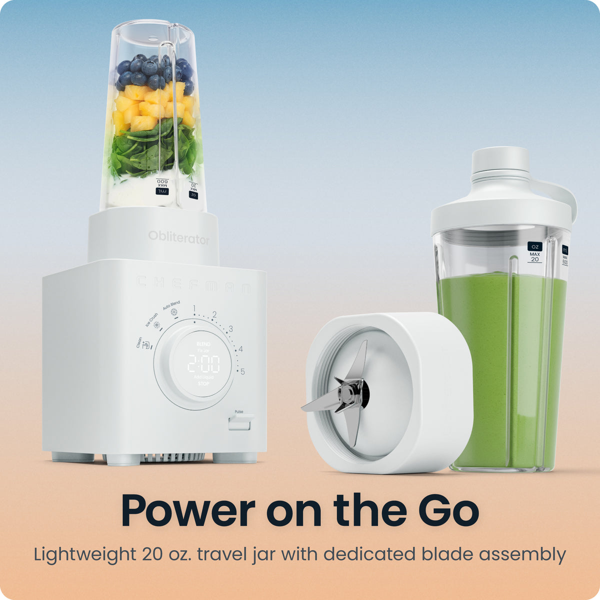 Obliterator® 48oz Power Blender + Travel Jar - Concrete