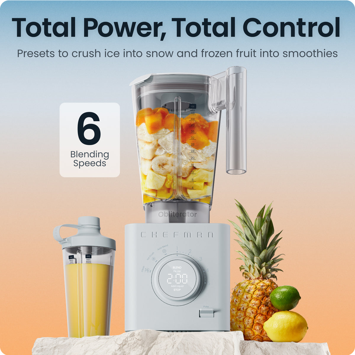Obliterator® 48oz Power Blender + Travel Jar - Concrete