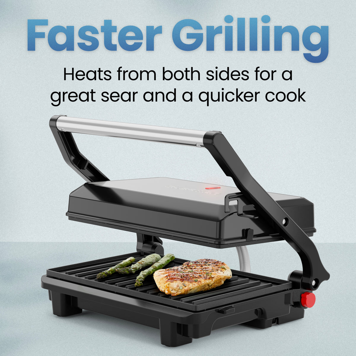 Panini Press + 180° Indoor Grill - Black