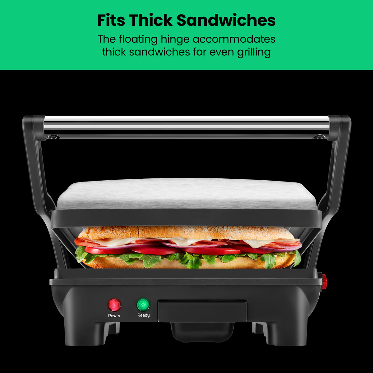 Multifunctional 180° Grill + Panini Press (4-Slice)