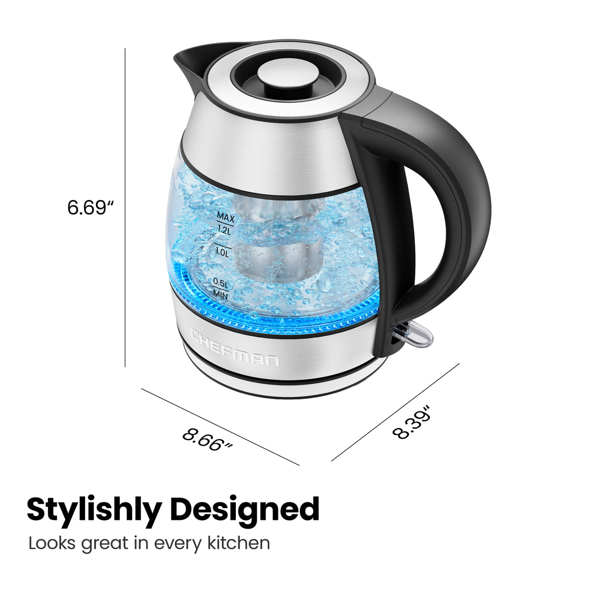 Fast-Boil™ 1.2L Electric Kettle with Tea Infuser