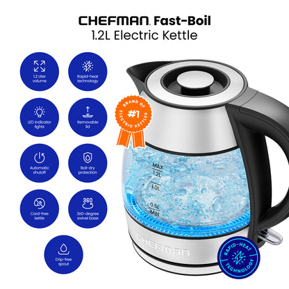 1.2L Electric Tea Kettle with Removable Lid