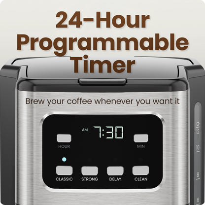 12-Cup Programmable Digital Coffee Maker