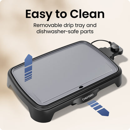 All-Purpose 10" x 16" Nonstick Griddle, Grey
