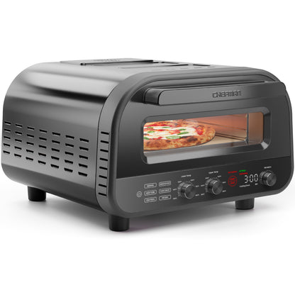 Horno de pizza eléctrico de interior de alta temperatura (800 °F) (negro) 