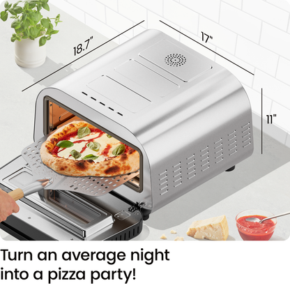 Horno de pizza eléctrico de interior de alta temperatura (800 °F) (acero inoxidable) 