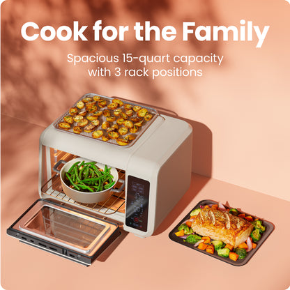 EasyAir 15 Qt. Toaster Oven Air Fryer - White