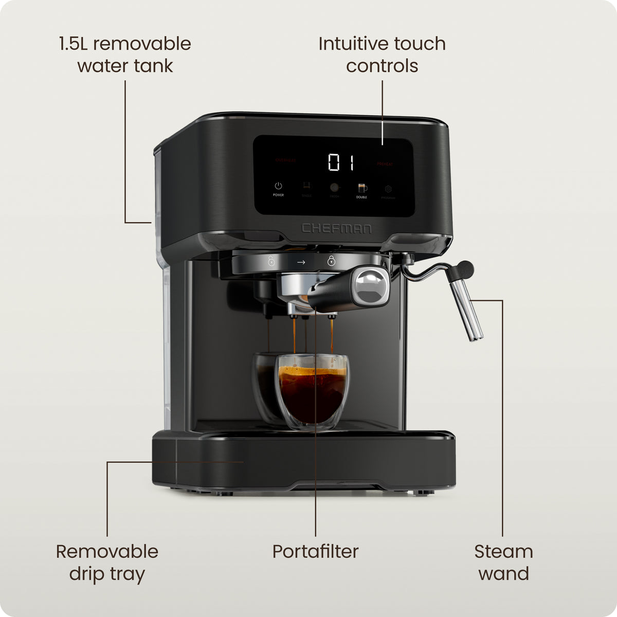 Craftbrew™ Espresso Machine - Black Stainless