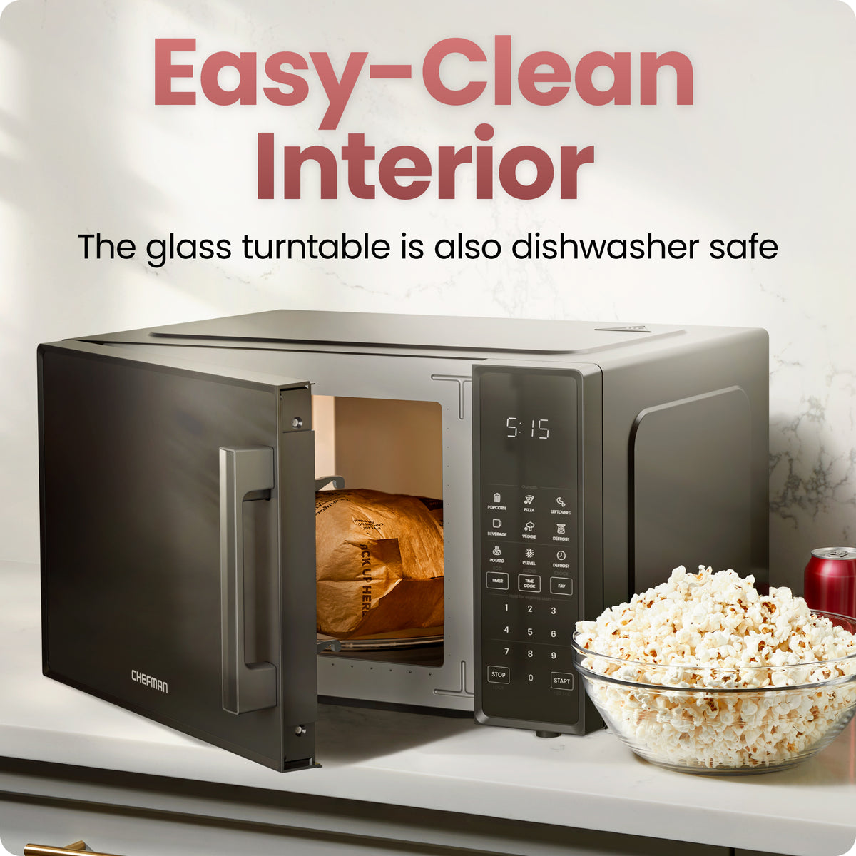 Horno microondas digital de encimera de 1.1 pies cúbicos