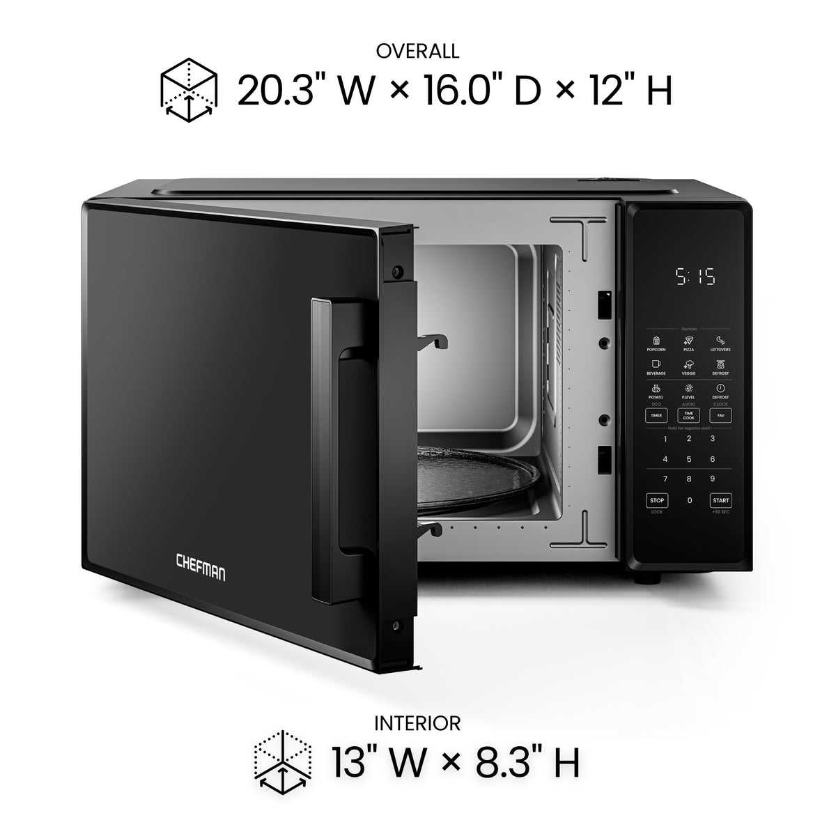 Horno microondas digital de encimera de 1.1 pies cúbicos