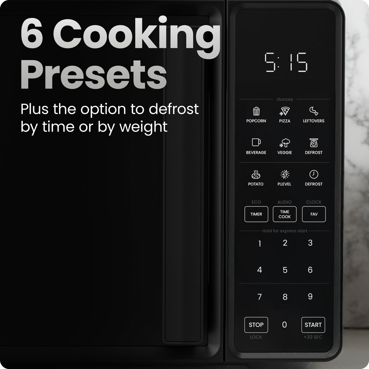 Horno microondas digital de encimera de 0.7 pies cúbicos