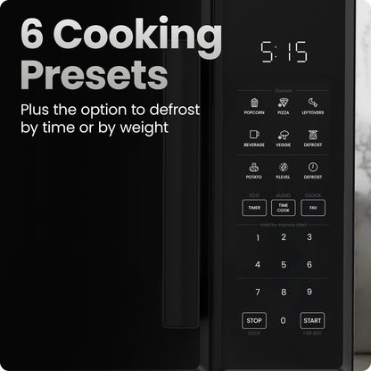 Horno microondas digital de encimera de 0.9 pies cúbicos