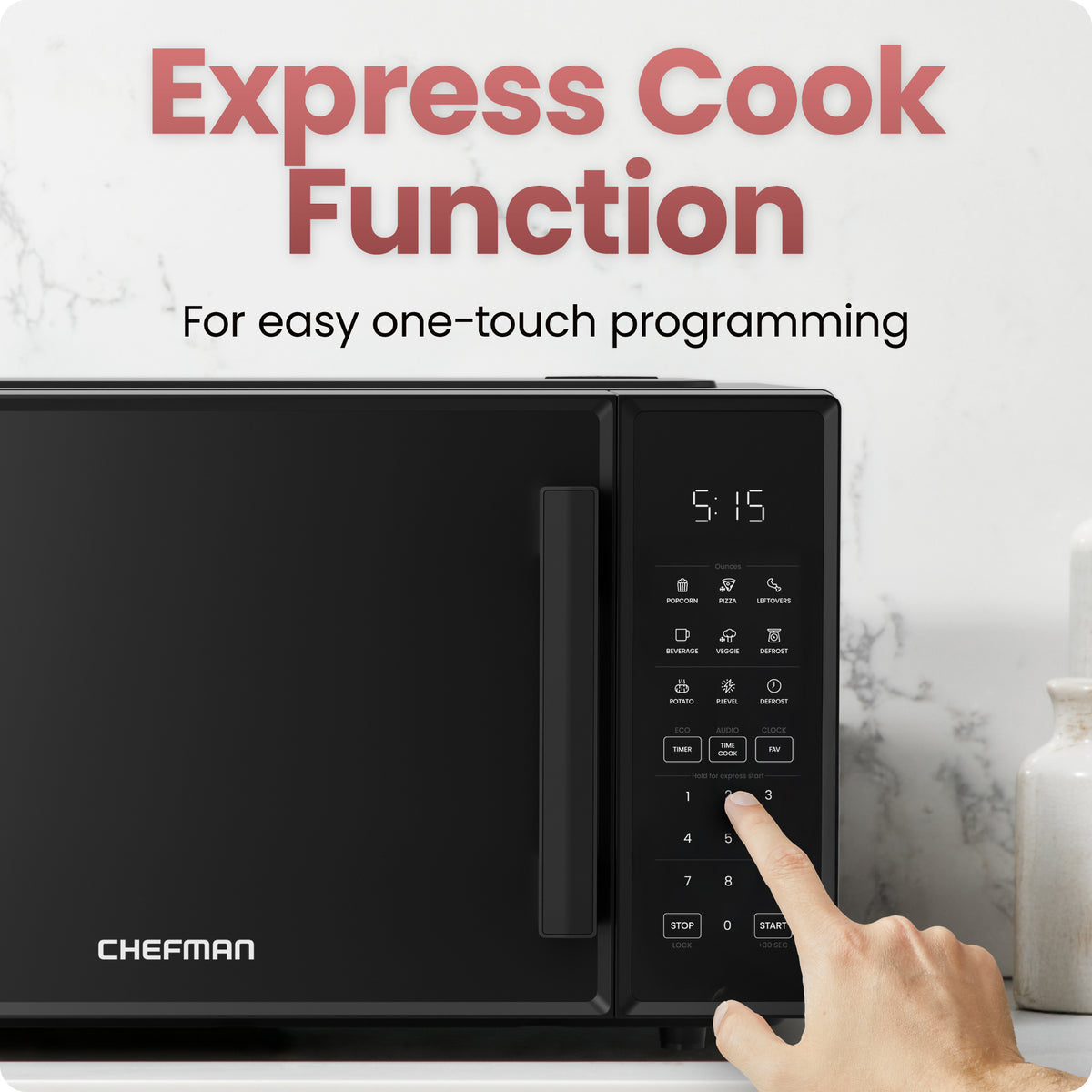 Horno microondas digital de encimera de 0.9 pies cúbicos