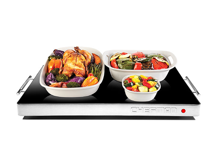 Family Size Glasstop Warming Tray